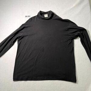 Bert Pulitzer Oversized Sweater Mens 2XL Black Cotton Tight Knit Turtleneck